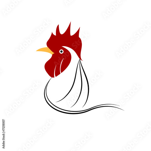chicken head grunge icon. Vector illustration
