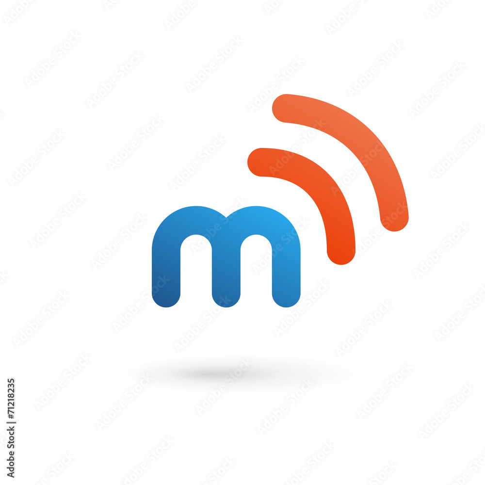 Letter M wireless logo icon design template elements Letter M wireless logo icon design template elements
