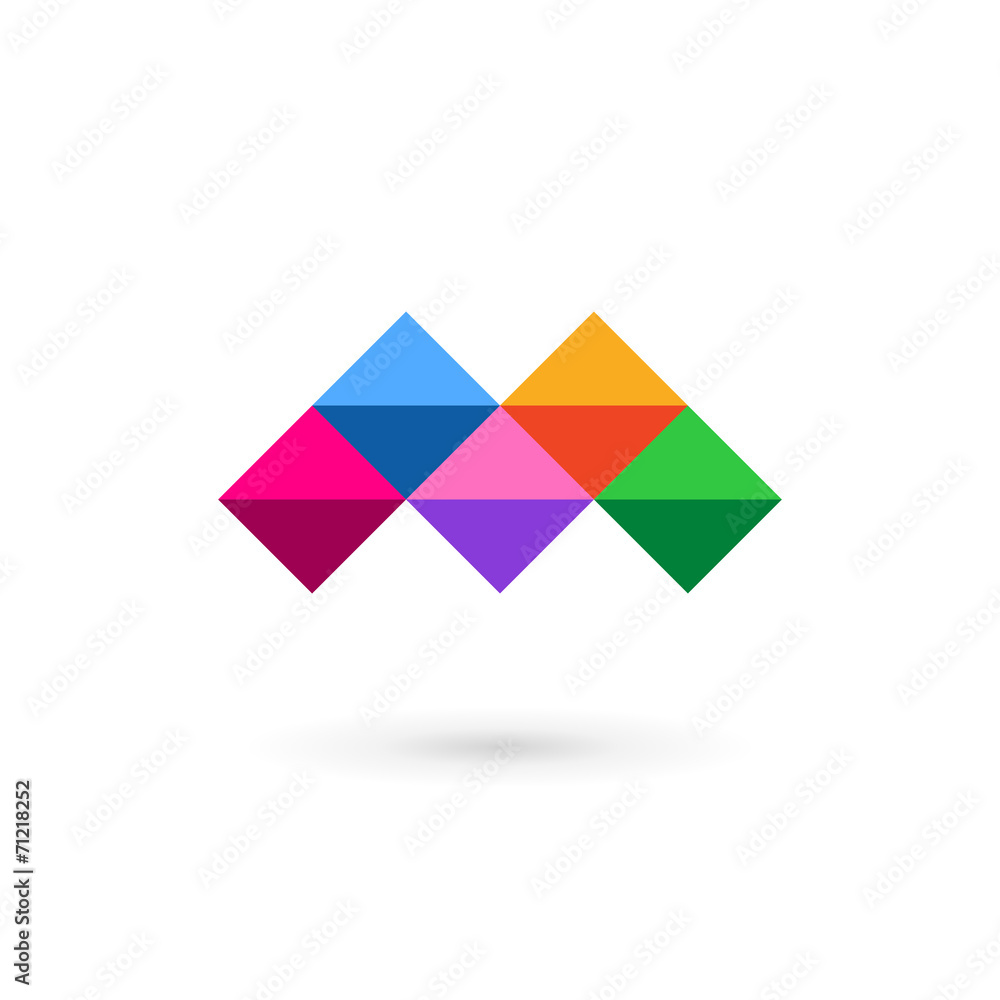 Letter M mosaic logo icon design template elements Letter M mosaic logo icon design template elements