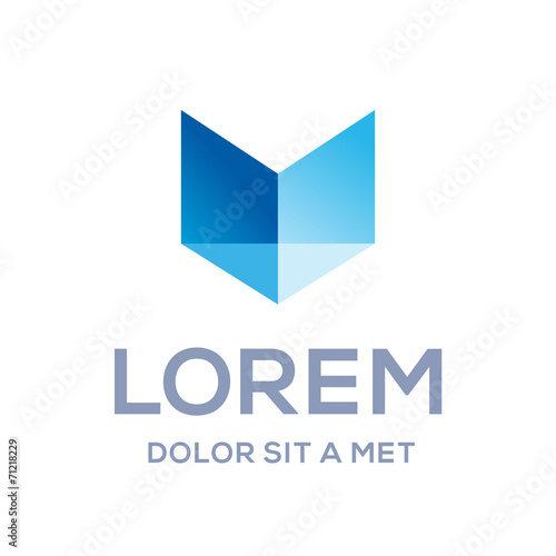 Free Download Letter M shield book logo icon design template elements - GFXLoad