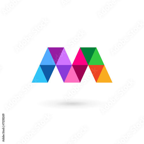 Letter M mosaic logo icon design template elements