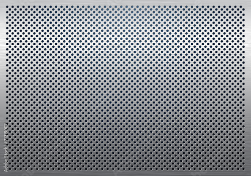 Gray metal background, perforated metal texture
