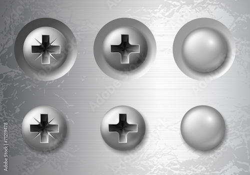 Vector set of screws, bolts and rivets