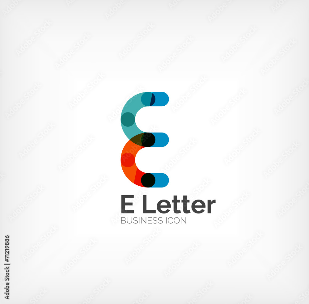 E letter logo, minimal line design