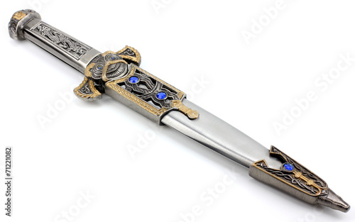 Obraz na plátne Fantasy style dagger isolated on white.