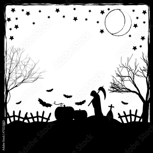 Festive illustration on theme of Halloween. Trick or treat