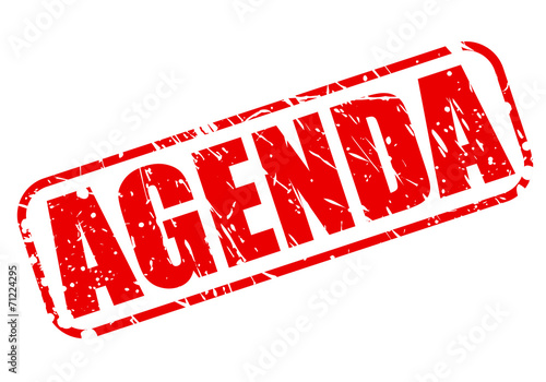 Agenda red stamp text