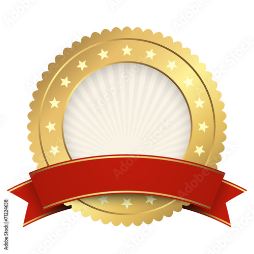 Button template gold with red banner