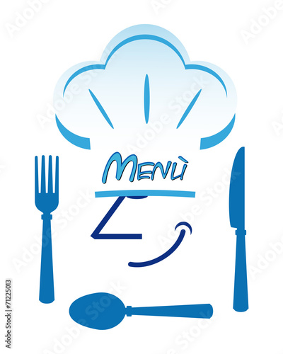 Funny chef with cutlery