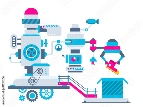 Vector industrial illustration background of the factory for pac