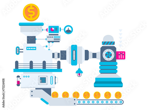 Vector industrial illustration background of the factory for pro