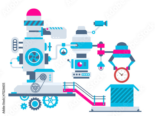 Vector industrial illustration background of the factory for pac