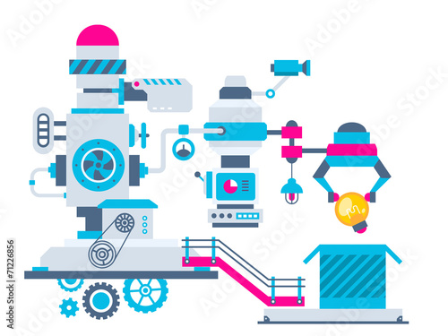 Vector industrial illustration background of the factory for pac