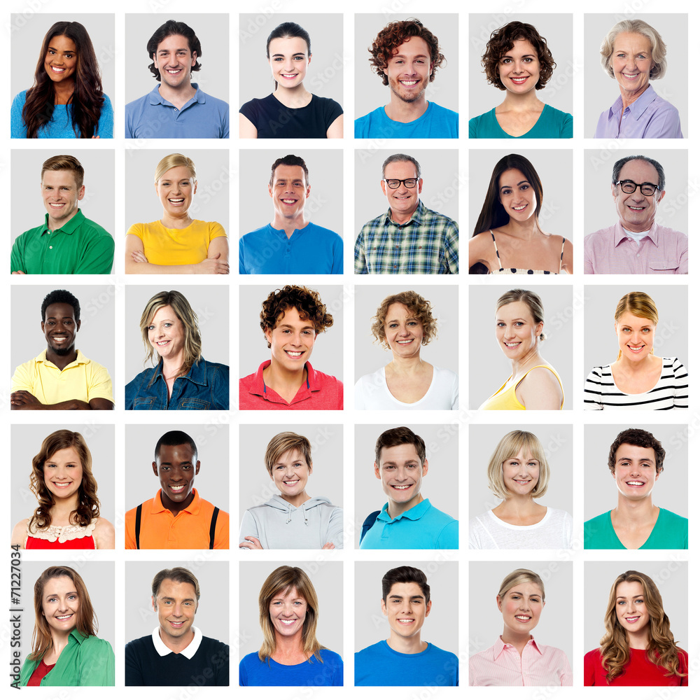 Composition of smiling people Composition of smiling people