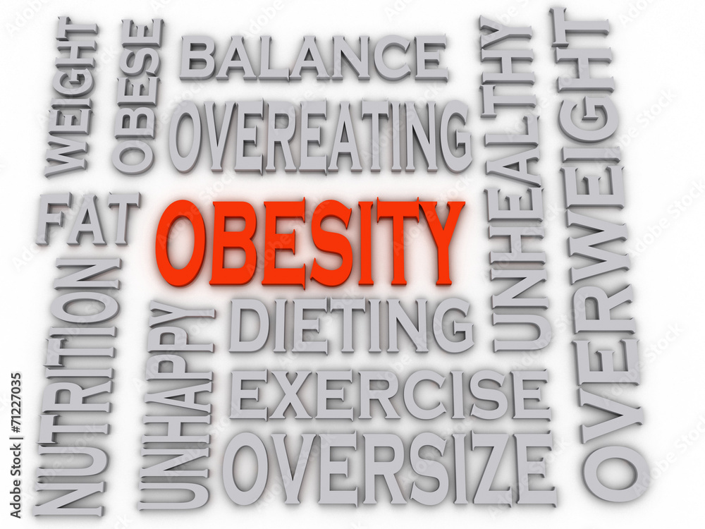 3d imagen Obesity concept word cloud background 3d imagen Obesity concept word cloud background