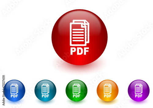 pdf vector icon colorful set