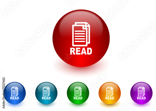 read vector icon colorful set