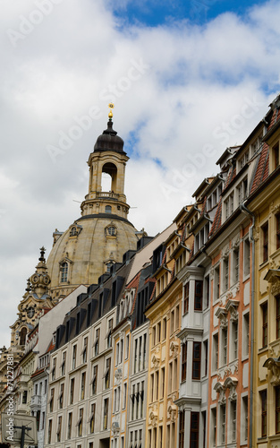 Dresden historical center with Frauenkirche (lutheran church) © Rada+