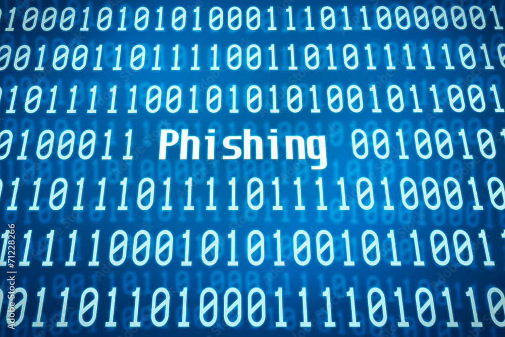 Binärcode mit dem Wort Phishing im Zentrum Binärcode mit dem Wort Phishing im Zentrum