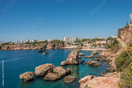 Old harbor and downtown called Marina in Antalya, Turkey