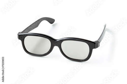 Eye glasses (3D cinema glasses) on white background