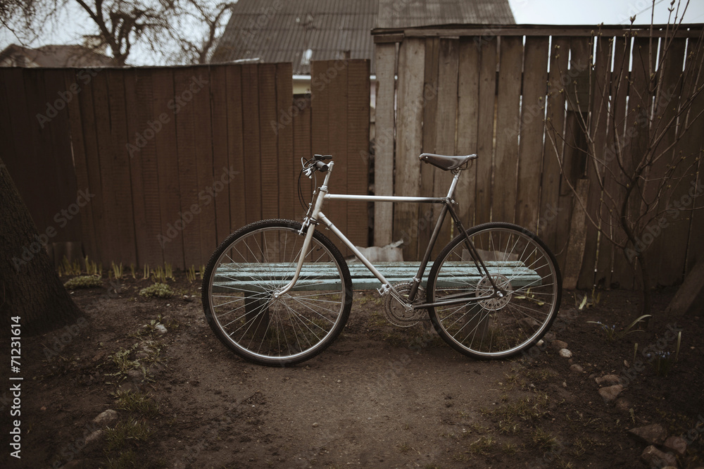 vintage bike on the street photo