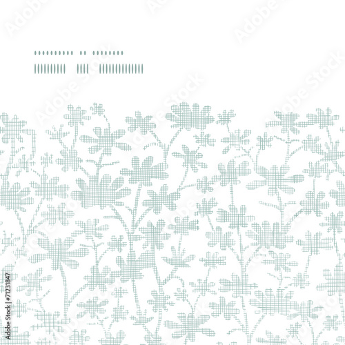 Fototapeta Naklejka Na Ścianę i Meble -  Vector abstract gray bush leaves textile horizontal frame