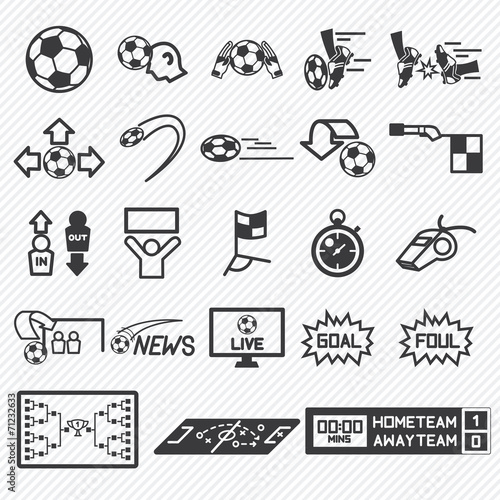 soccer icons set