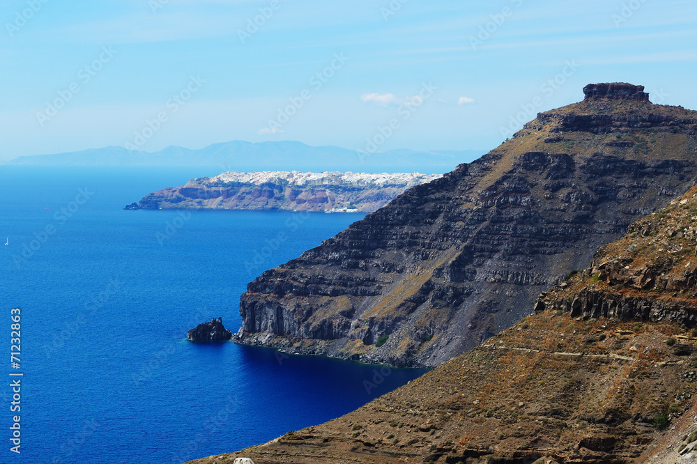 The view on Oia town, Santorini island, Greece