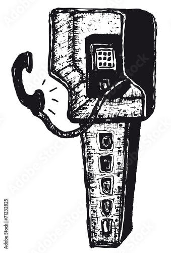 Hand drawn isolated phone box