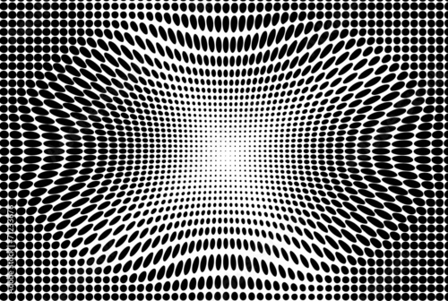 Black and white hypnotic illusion vector background