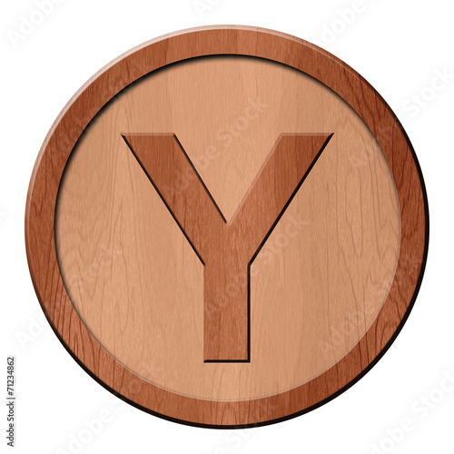 Jeton en bois : y