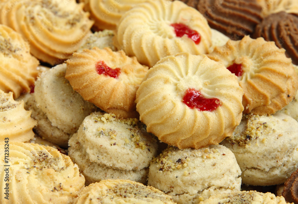 Macro of assorted Biscuits and cookies