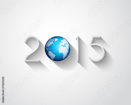Original 2015 flat style  new year modern background
