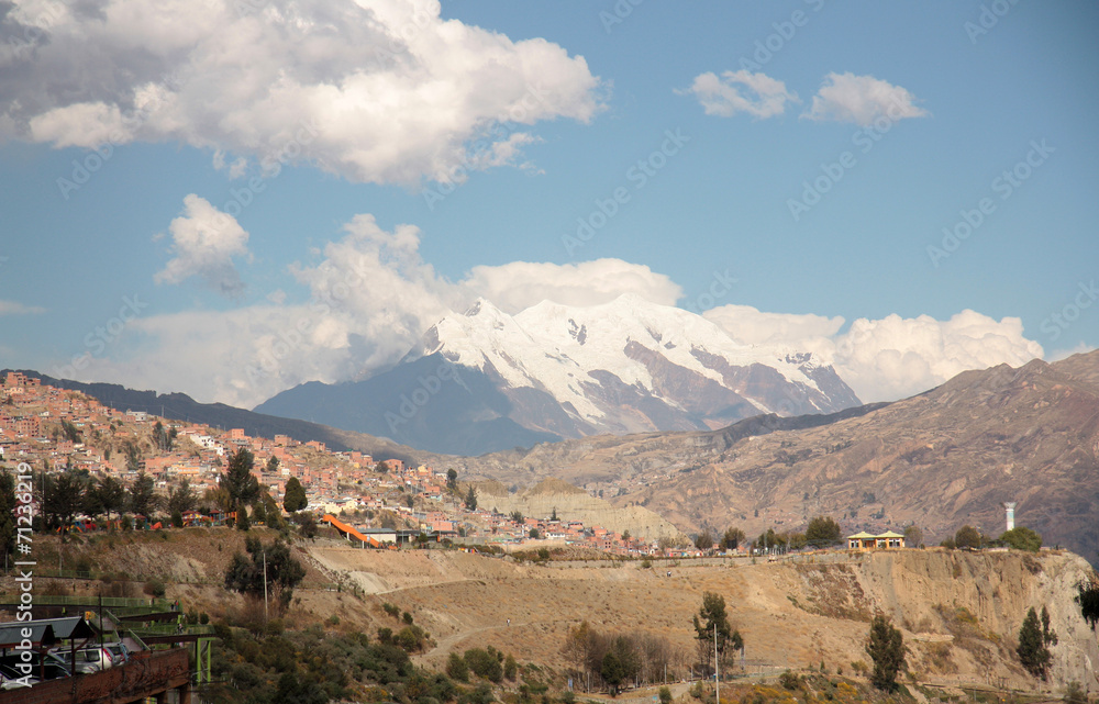 Andean mountains surrounding La Paz in Bolivia, South America