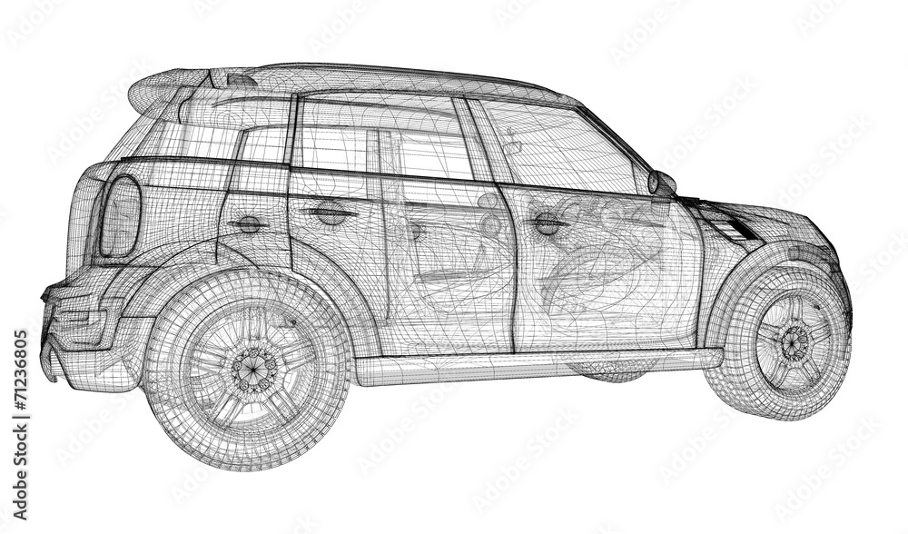 Fototapeta premium car 3D model