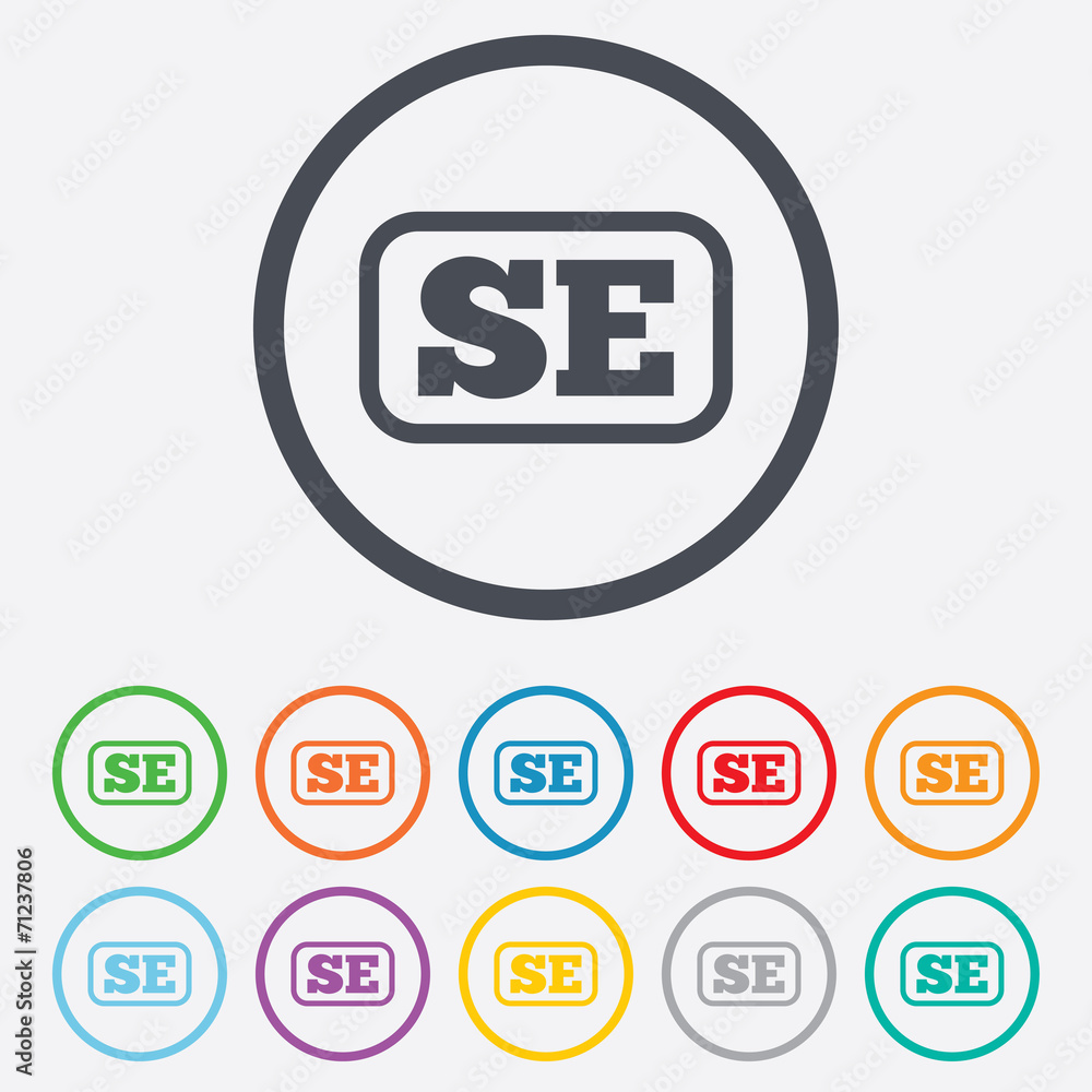 Swedish language sign icon. SE translation Swedish language sign icon. SE translation