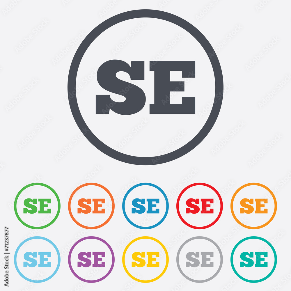 Swedish language sign icon. SE translation Swedish language sign icon. SE translation