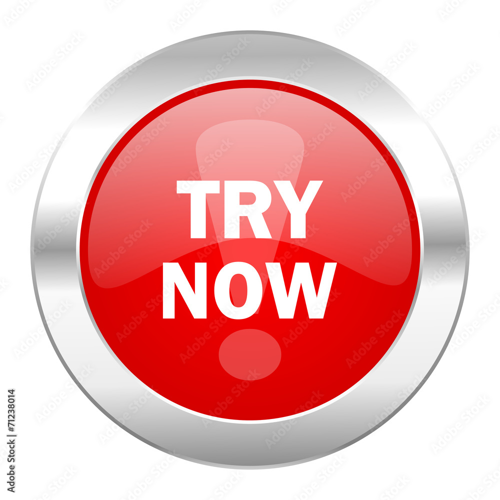 try now red circle chrome web icon isolated try now red circle chrome web icon isolated