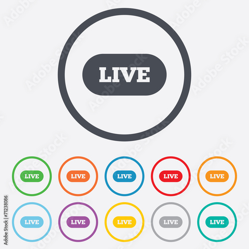 Wallpaper Mural Live sign icon. On air stream symbol. Torontodigital.ca