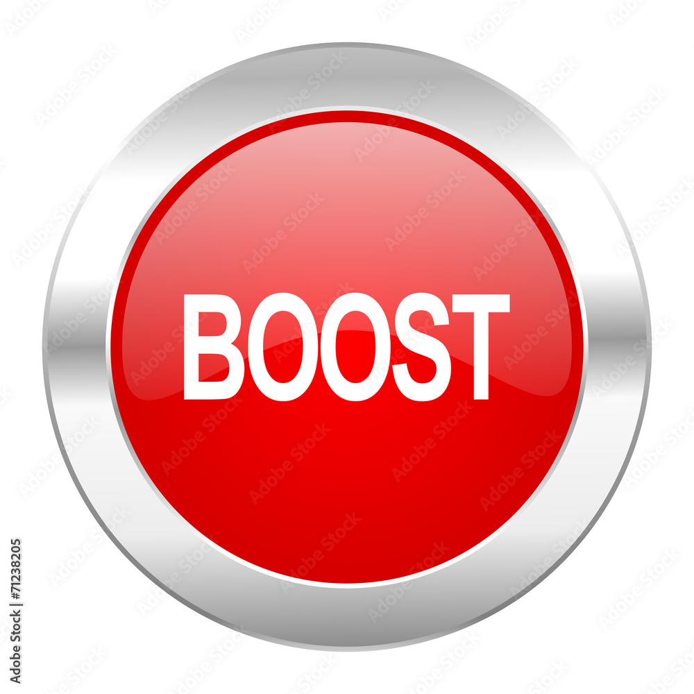 boost red circle chrome web icon isolated boost red circle chrome web icon isolated