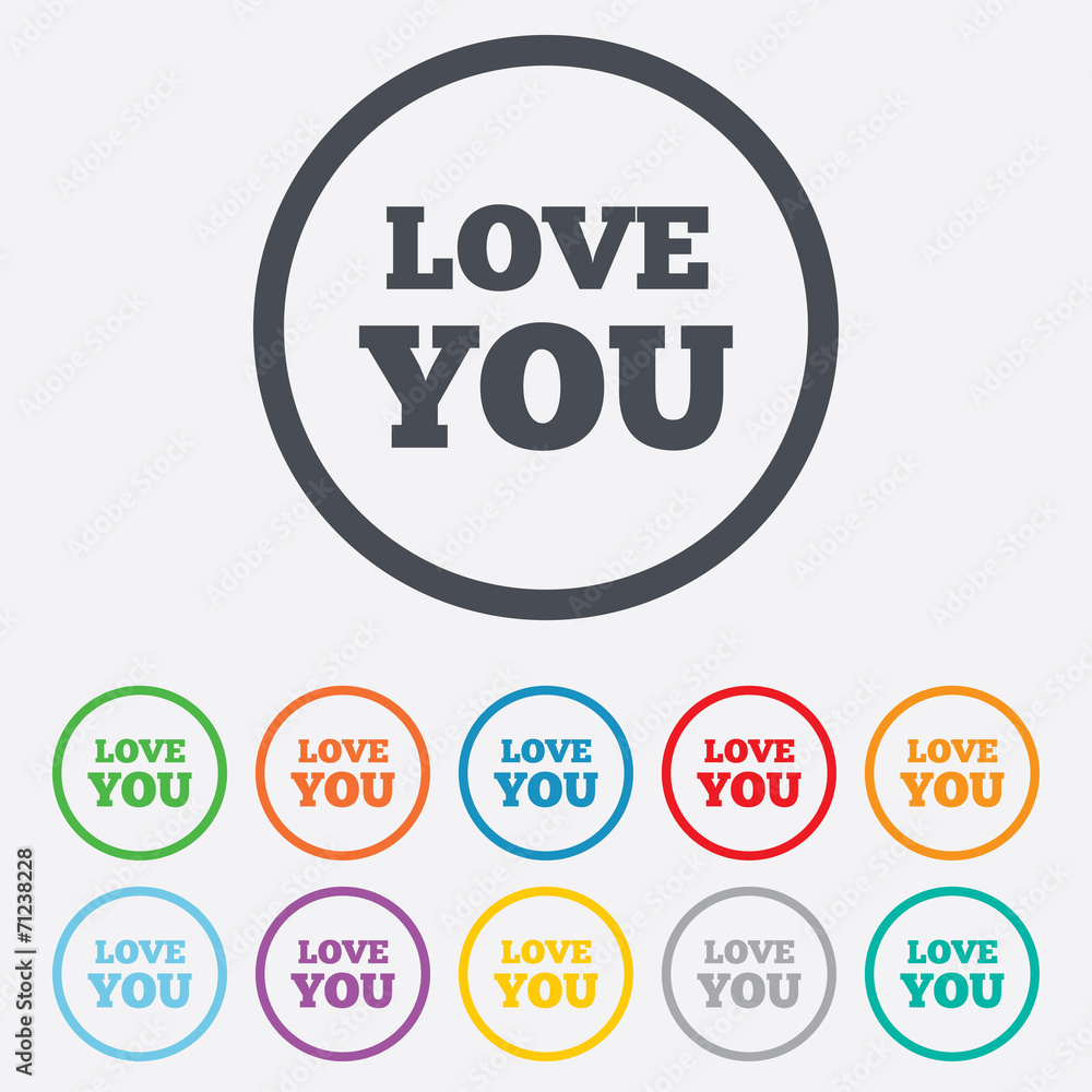 Love you sign icon. Valentines day symbol. Love you sign icon. Valentines day symbol.