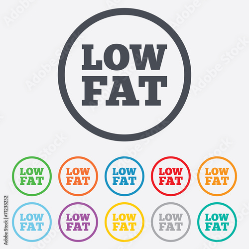 Low fat sign icon. Salt, sugar food symbol.