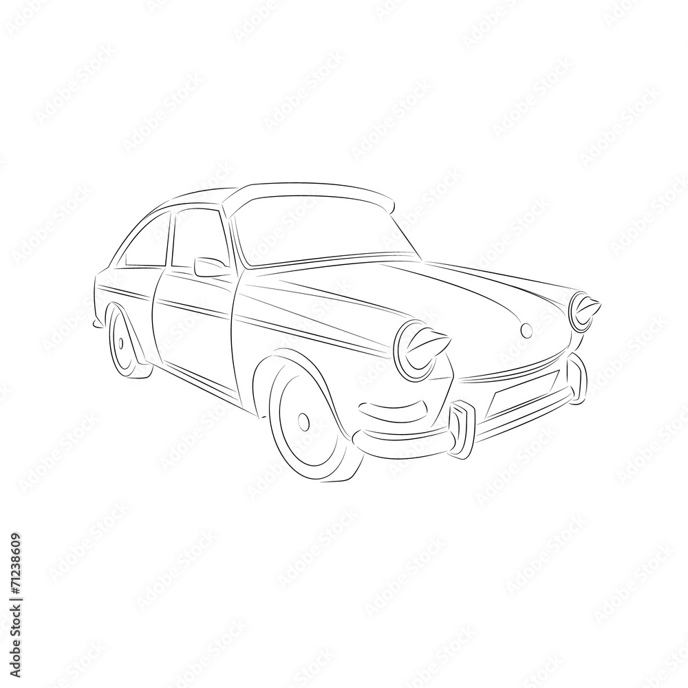 Vintage car drawing