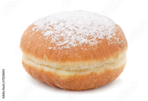 German doughnut berliner with icing sugar