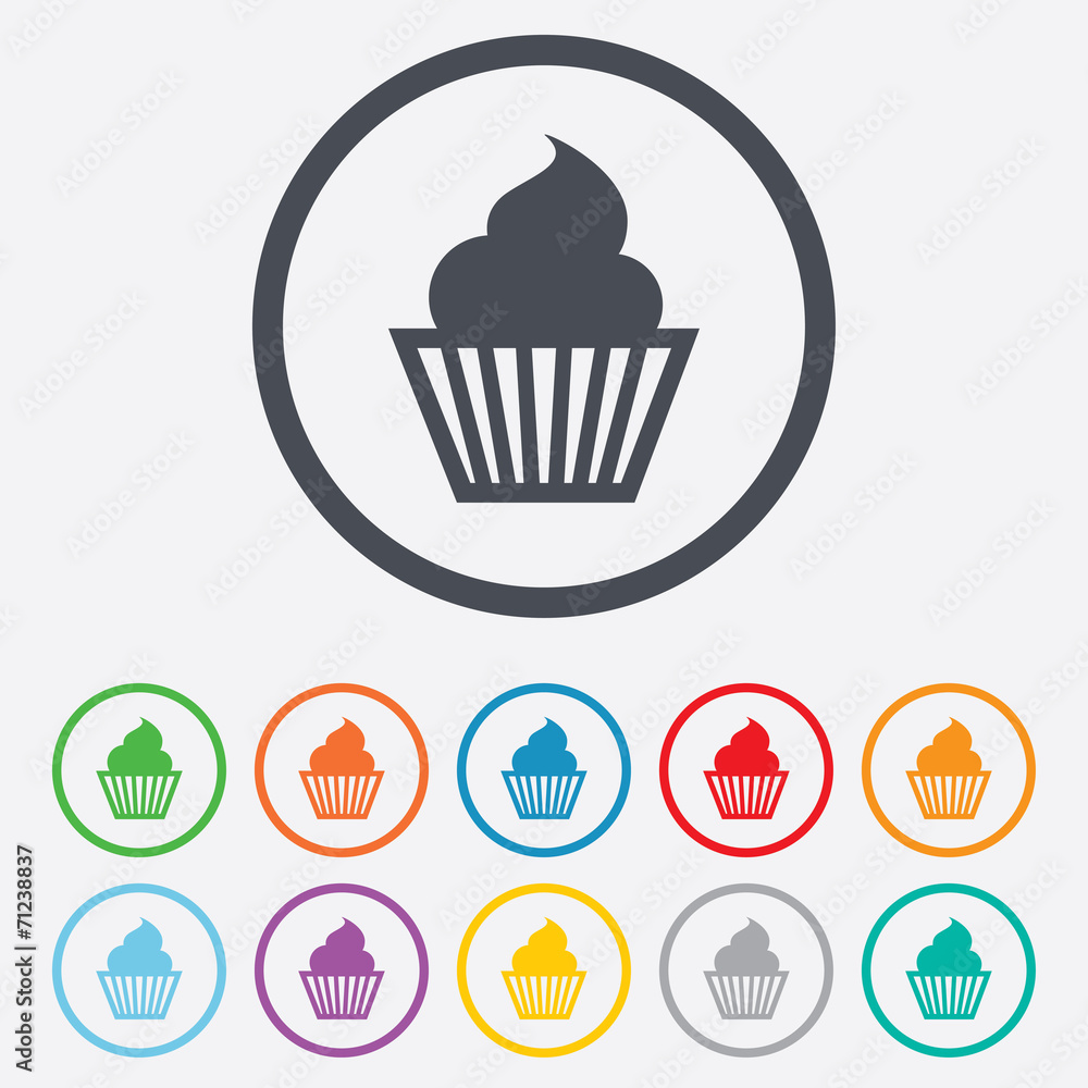 Muffin sign icon. Cupcake symbol.