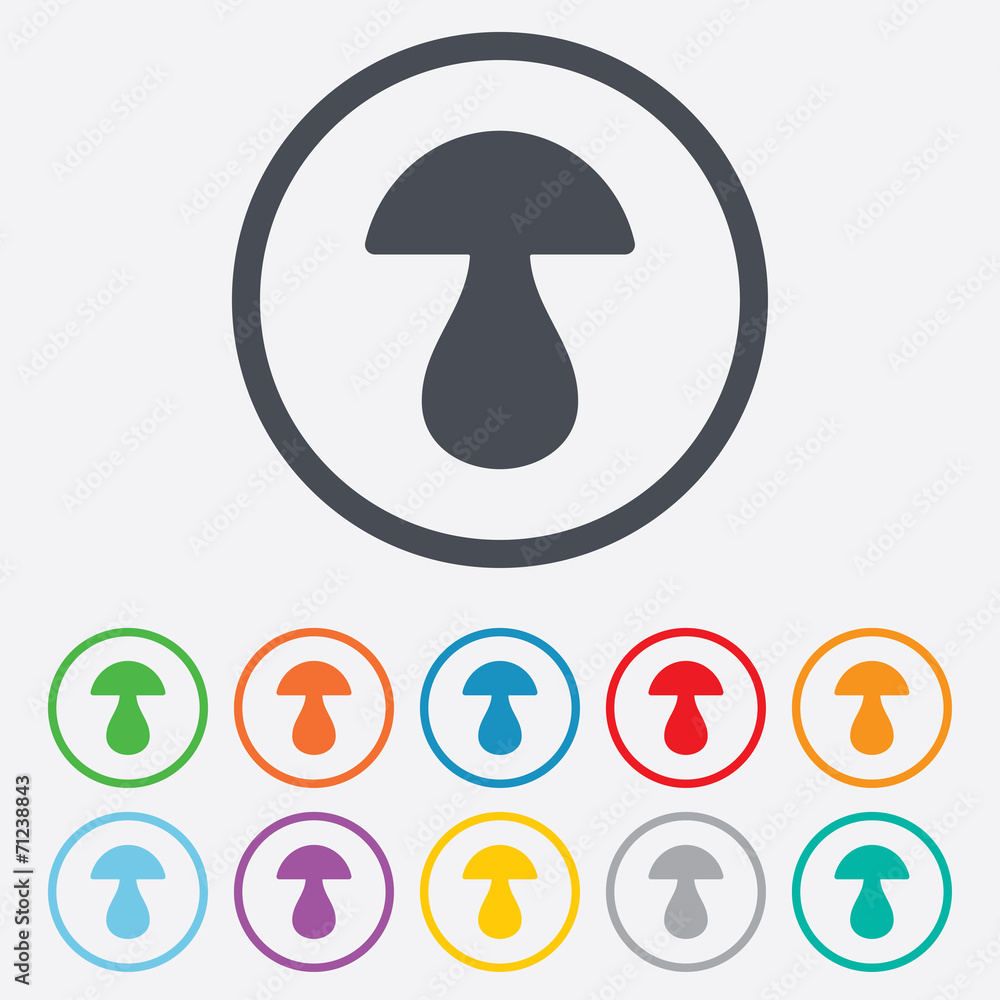 Mushroom sign icon. Boletus mushroom symbol. Mushroom sign icon. Boletus mushroom symbol.