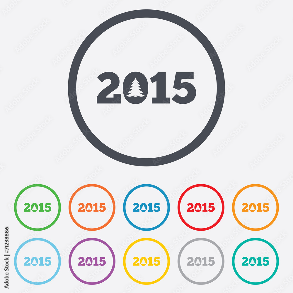 Happy new year 2015 sign icon. Calendar date. Happy new year 2015 sign icon. Calendar date.
