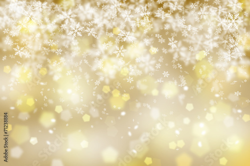 Abstract golden snowflake background