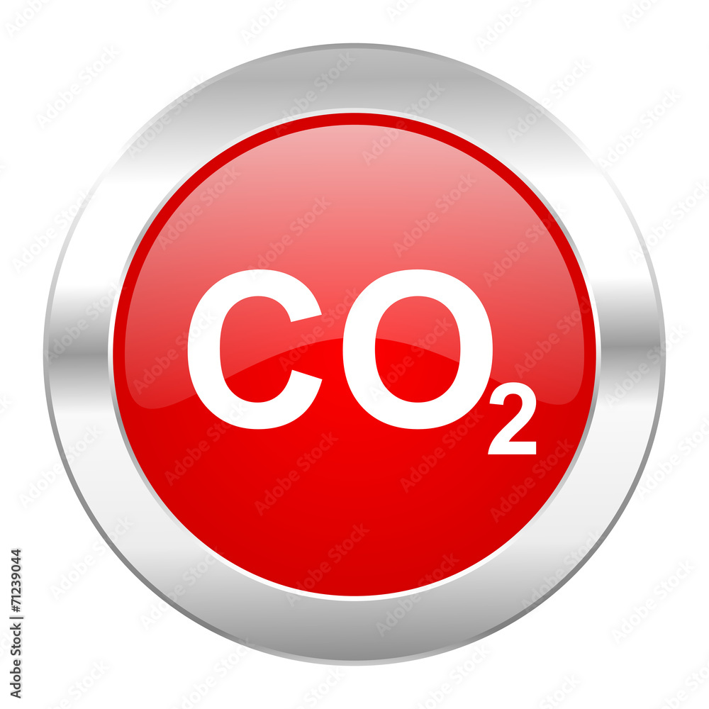 carbon dioxide red circle chrome web icon isolated carbon dioxide red circle chrome web icon isolated